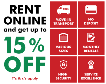Rent online and get up to 15% off. T's and C's apply.